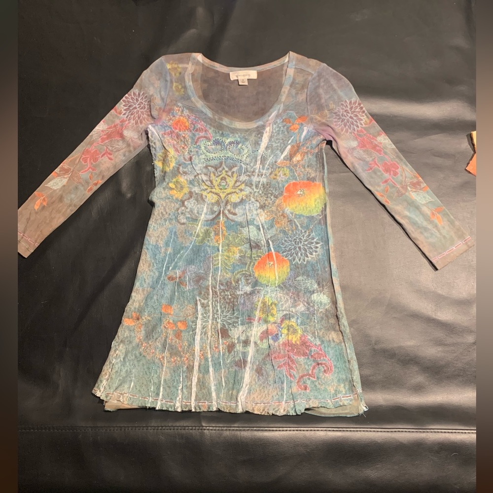 Dressbarn Long Sleeve Mesh shirt multicolored - SIZE M
